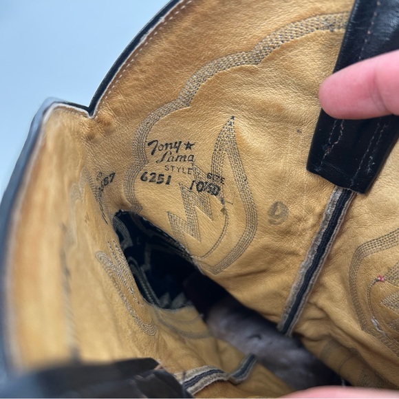 Tony Lama Vintage Rough Out Leather Cowboy Western Boots Size‎ 10.5D main image 9